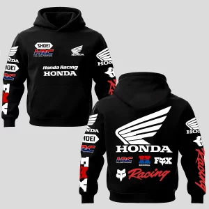 Racing Fashion Fox Racing x Honda Racing Printed Fleece-lined Unisex Hoodie