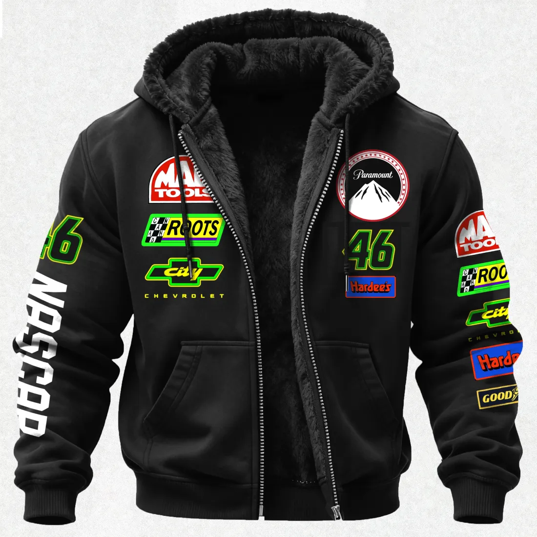 City Chevrolet Days of Thunder Printed Zippered Hooded Fleece Cardigan - Image 2