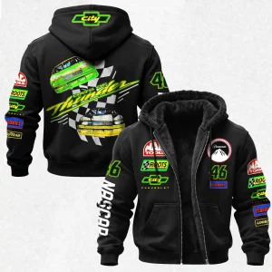 City Chevrolet Days of Thunder Printed Zippered Hooded Fleece Cardigan