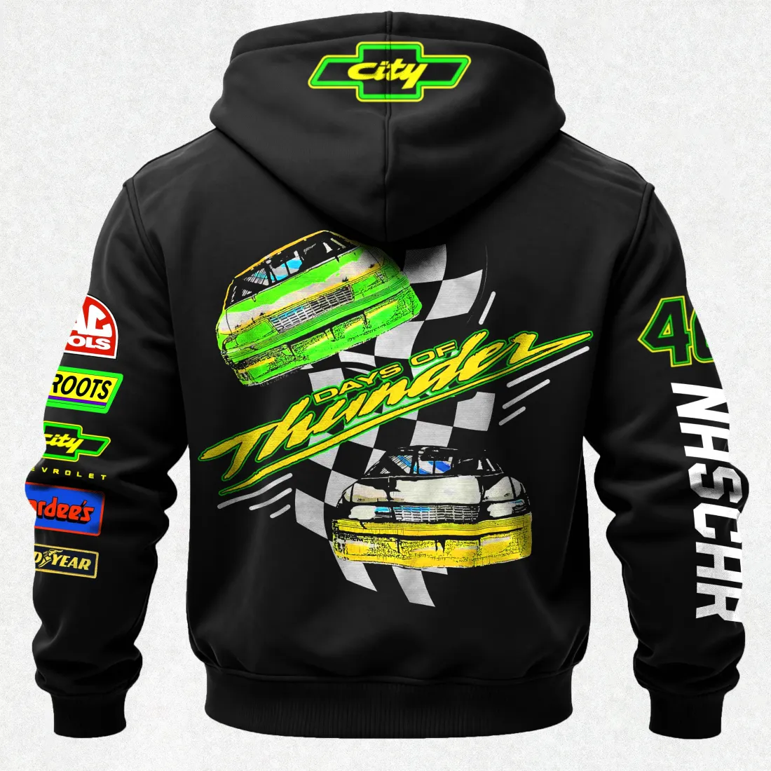 City Chevrolet Days of Thunder Printed Zippered Hooded Fleece Cardigan - Image 3