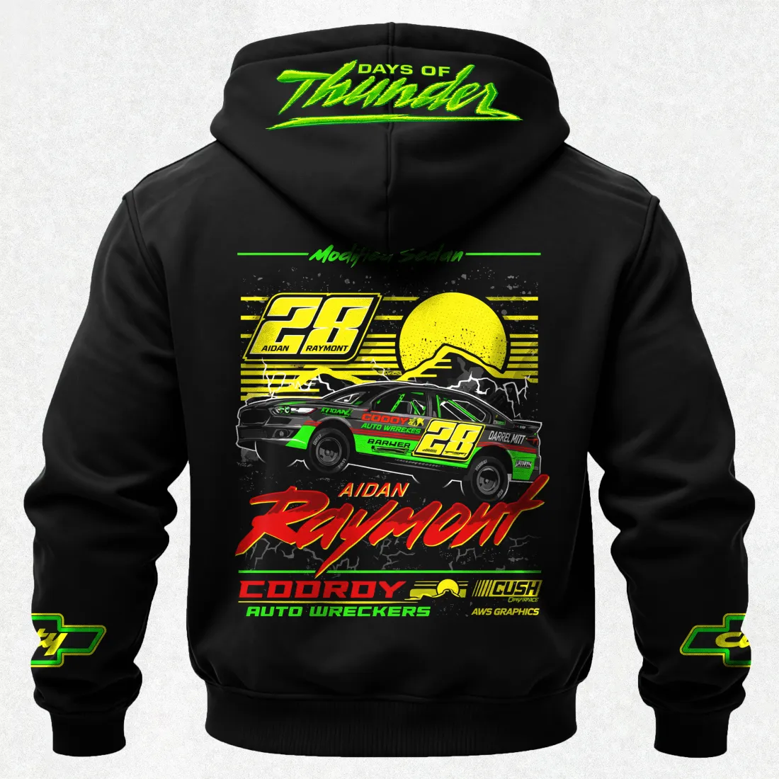 Days of Thunder Aidan Raymont Raymont Racing Printed Fleece-lined Unisex Hoodie - Image 3
