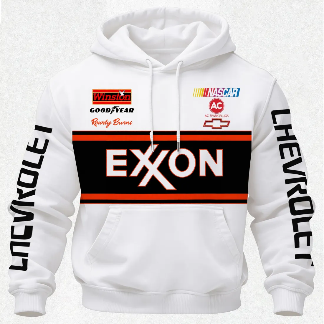 Days of thunder Rowdy Burns 51 Exxon Chevrolet Printed Fleece-lined Unisex Hoodie - Image 3