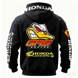 Honda Racing Printed Fleece-lined Custom Name Unisex Hoodie