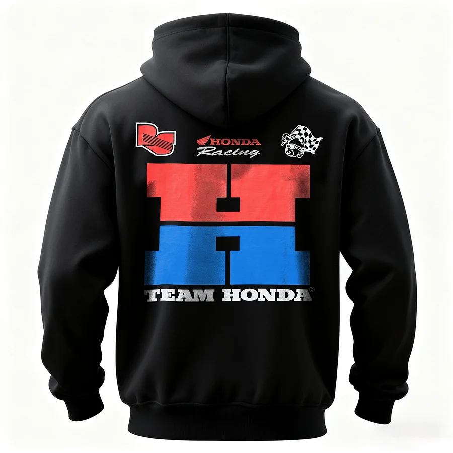 Racing Fashion Honda x Fox Printed Fleece-lined Unisex Hoodie - Image 2