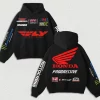 Racing Fashion Honda Progressive Motocross Fly Racing Printed Fleece-lined Unisex Hoodie