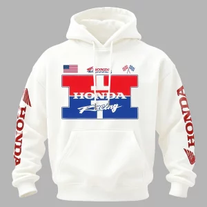 Racing Fashion Vintage Honda Racing Team Printed Fleece-lined Unisex Hoodie