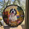 Personalized Pet Memorial Stained Glass Suncatcher from Photo – Custom Dog Cat Stained Glass Window Hanging Gift