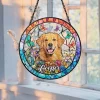 Personalized Pet Memorial Stained Glass Suncatcher from Photo – Custom Dog Cat Stained Glass Window Hanging Gift